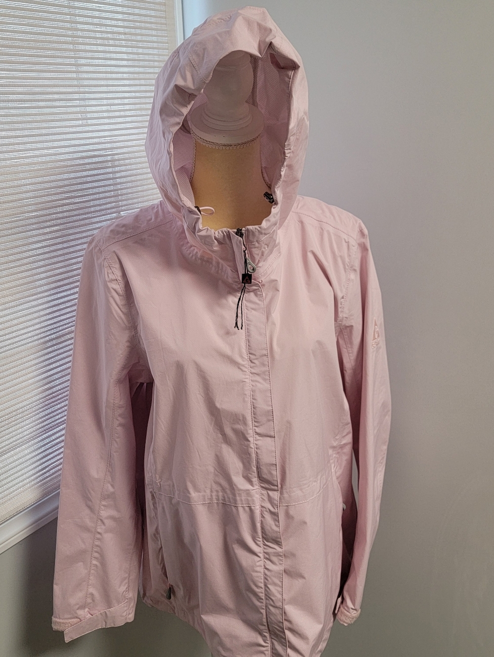 GERRY Lightweight Hooded Rain Windbreaker, Women's Jacket Light Pink Size XL